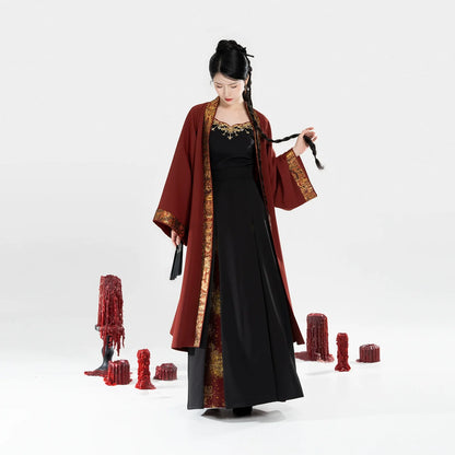 Song Dynasty Modern Hanfu Set with Beizi Jacket and Three Pleat Skirt - Holy Candle 圣烛 (Preorder)