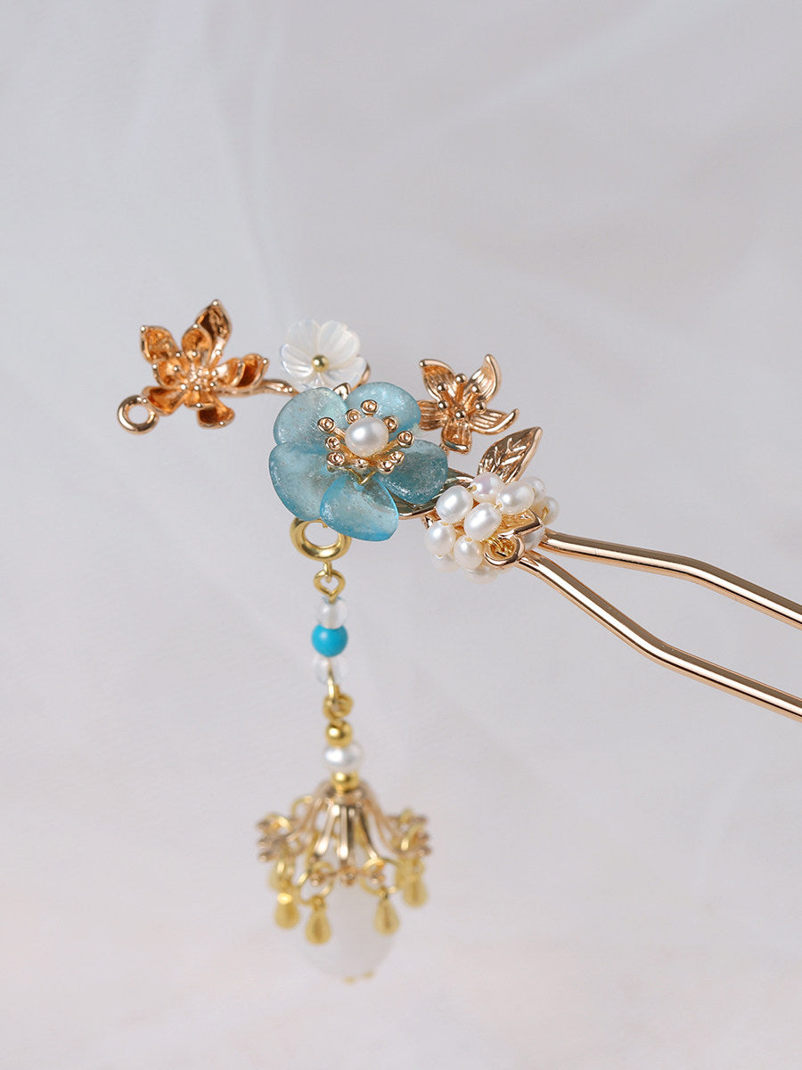 Turquoise Blossom Hair Stick | Ancient Chinese Hair Accessory