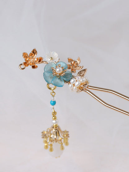 Turquoise Blossom Hair Stick | Ancient Chinese Hair Accessory