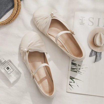 Adeline - Plain Bow Cheongsam Shoes