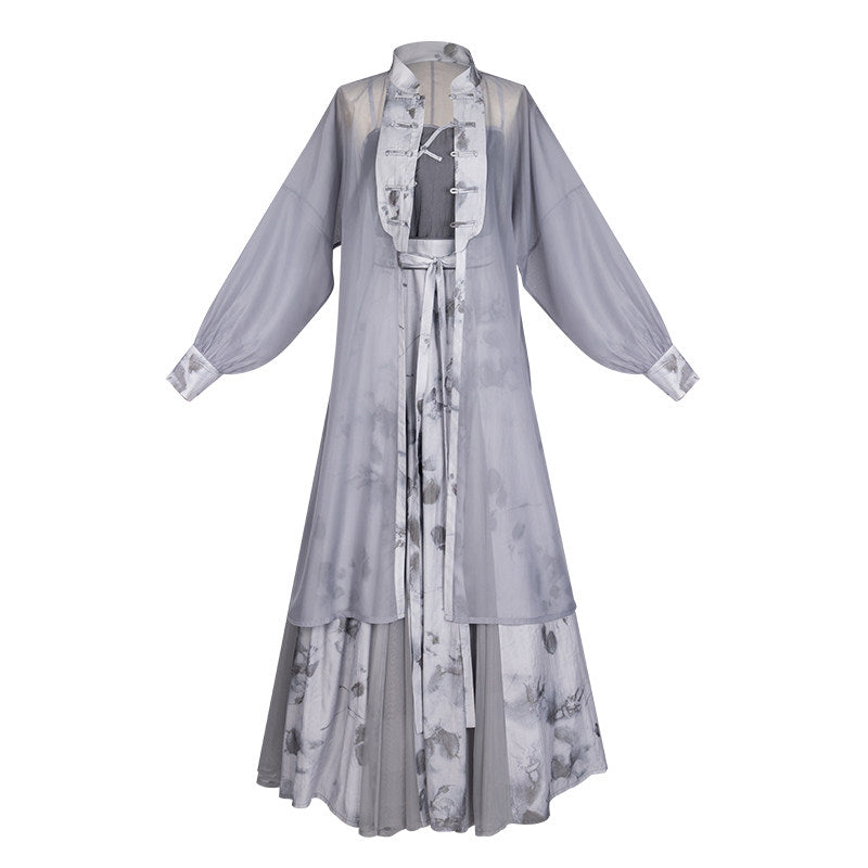 New Chinese Style Sheer Robe and Slip Dress - Wuji 无极 (Preorder)