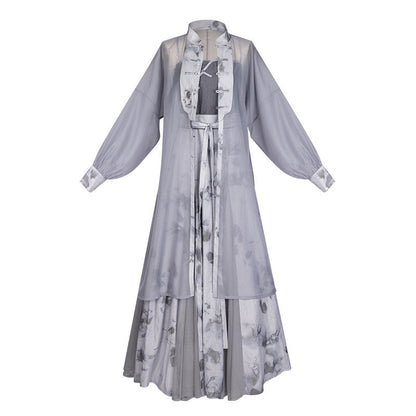 New Chinese Style Sheer Robe and Slip Dress - Wuji 无极 (Preorder)