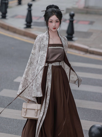 Song Dynasty Modern Hanfu Camisole with Shorts or Wide Leg Pants - Inkstone 砚秋 (Preorder)