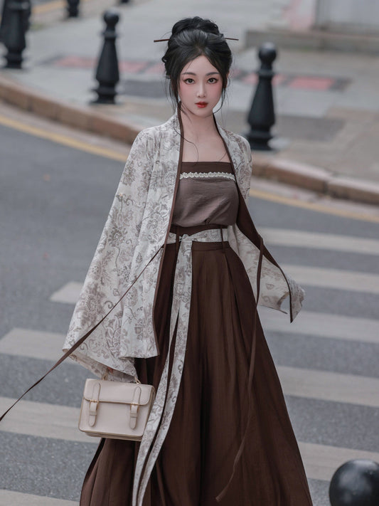 Song Dynasty Modern Hanfu Camisole with Shorts or Wide Leg Pants - Inkstone 砚秋 (Preorder)
