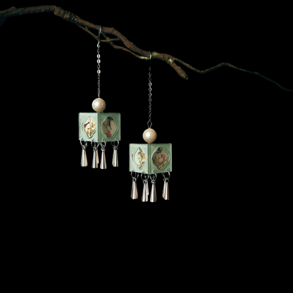 Oriental Windowsill Cube Earrings | Hanfu Jewelry