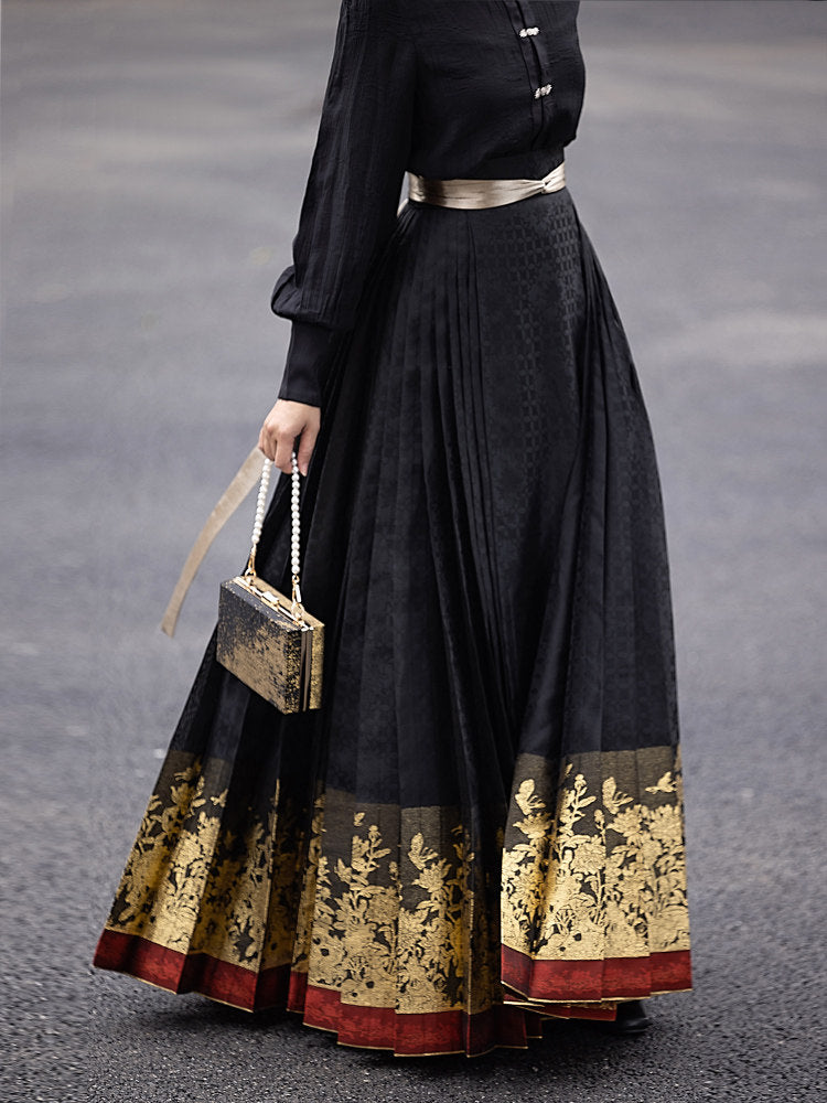 Ming Dynasty Hanfu Skirt Mamianqun - Peony 牡丹