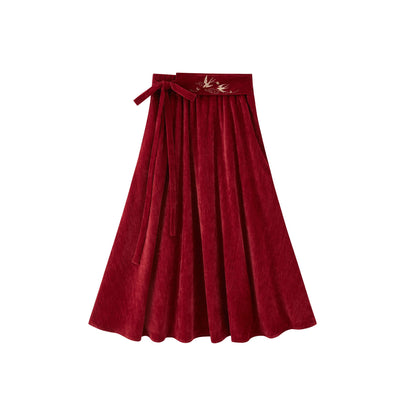 New Chinese Style Coat and Skirt - Suxue 素雪暖岁