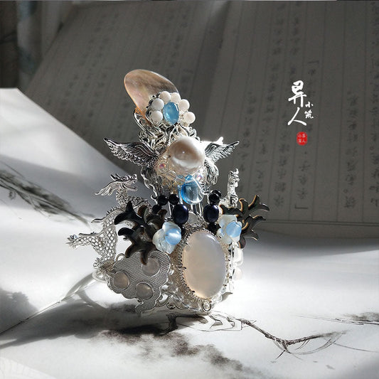 Flowing River unisex hanfu hair crown — detail view