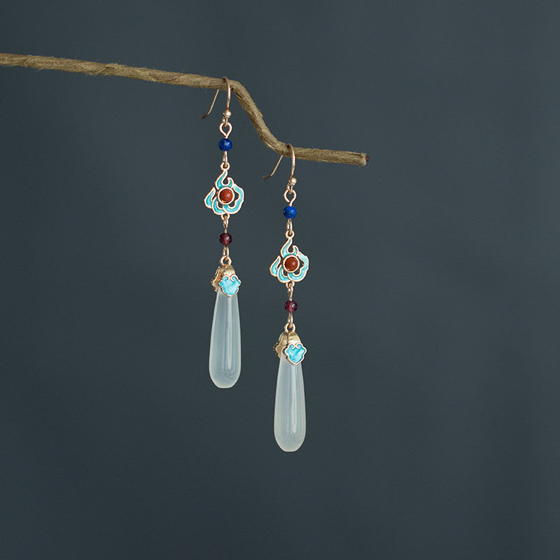 Water Droplets Antique Earrings | Hanfu Jewelry
