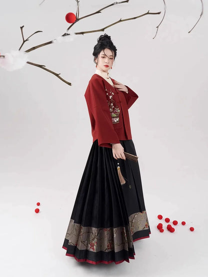 Ming Dynasty Modern Hanfu for Chinese New Year Festivals - Blessing Branch 福枝