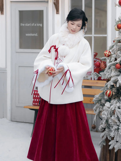 New Chinese Style Coat and Skirt - Suxue 素雪暖岁