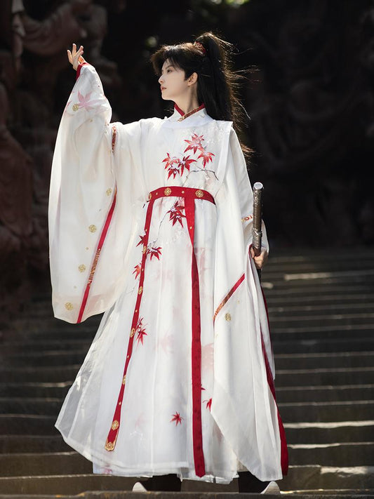 Song Dynasty Round Collar Robe - Maple Snow 枫雪 (Preorder)