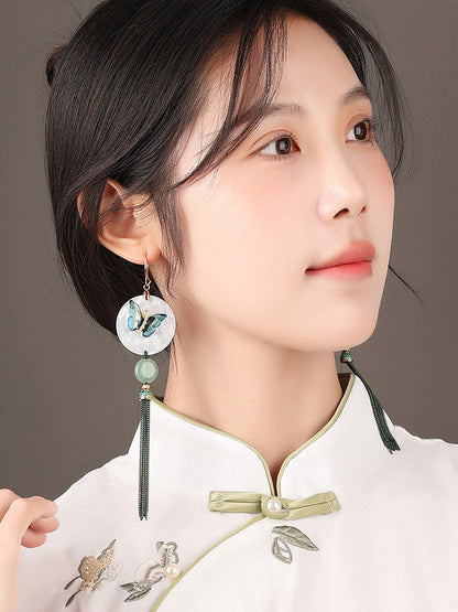 Moon and Butterflies Earrings | Cheongsam Jewelry