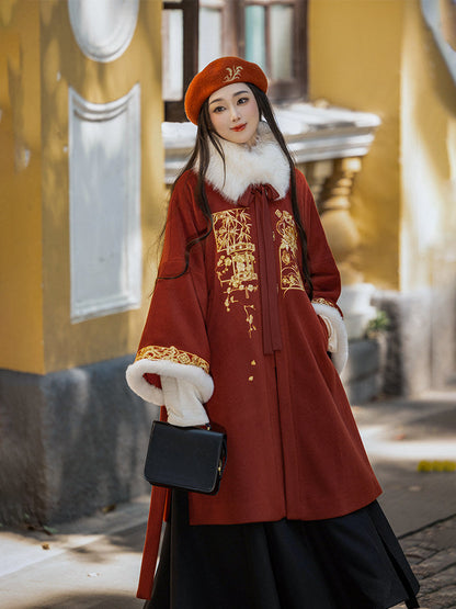 Festive Ming Dynasty Hanfu Jacket for Chinese New Year - Sijunzi 四君子 (Preorder)