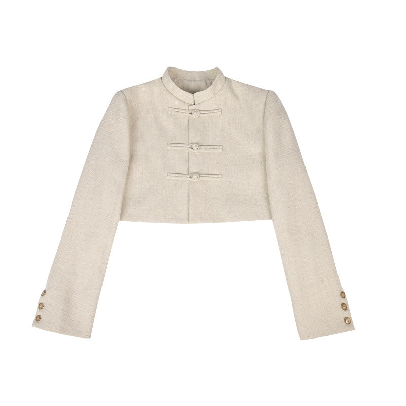 New Chinese Style Women Cropped Blazer & Skirt - Twilight 暮色 (Preorder)