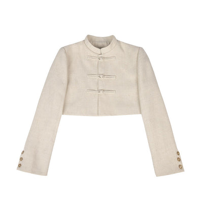 New Chinese Style Women Cropped Blazer & Skirt - Twilight 暮色 (Preorder)