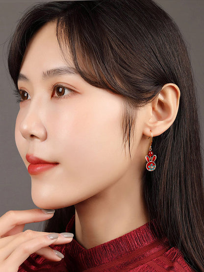 Festive Bunny Earrings | Cheongsam Jewelry