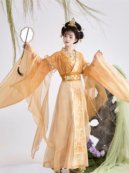 Wei Jin Dynasty Qiyao Ruqun Hanfu | Lily Blooms 郁见芳华