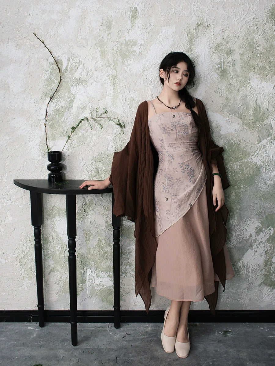 Ebony 乌木案 - New Chinese Style Outfit Wabi-Sabi Dress Set