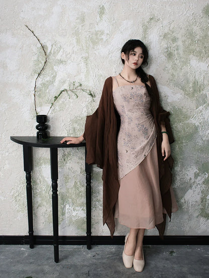 Ebony 乌木案 - New Chinese Style Outfit Wabi-Sabi Dress Set
