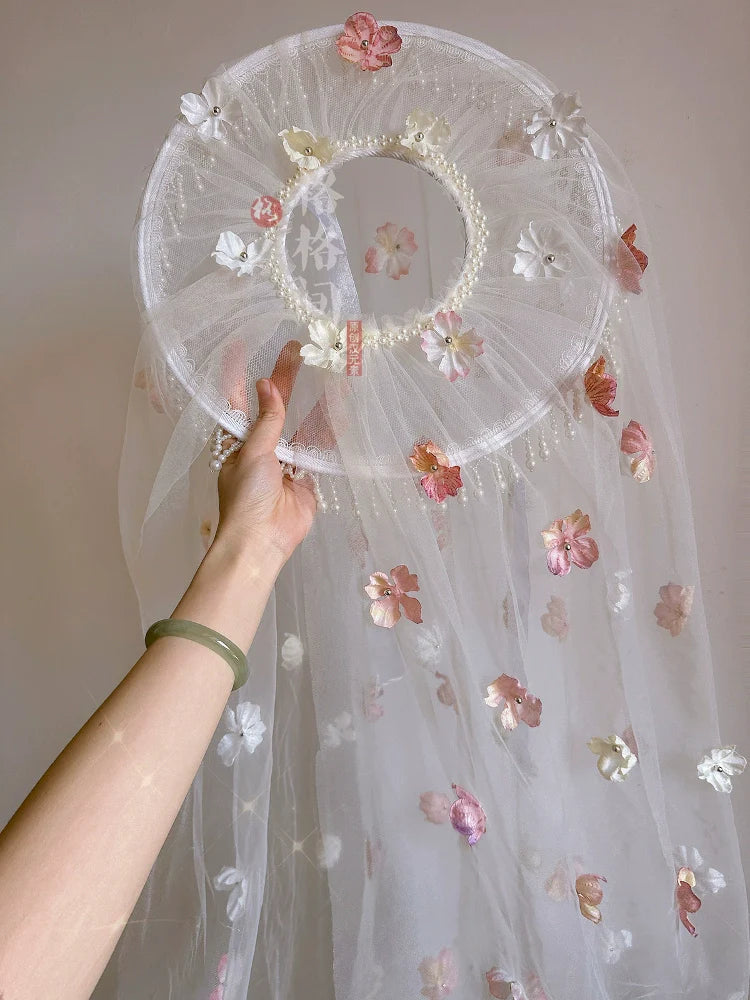 Flower Curtain Veil Hat (帷帽) - Tang Style with Flower Tassels