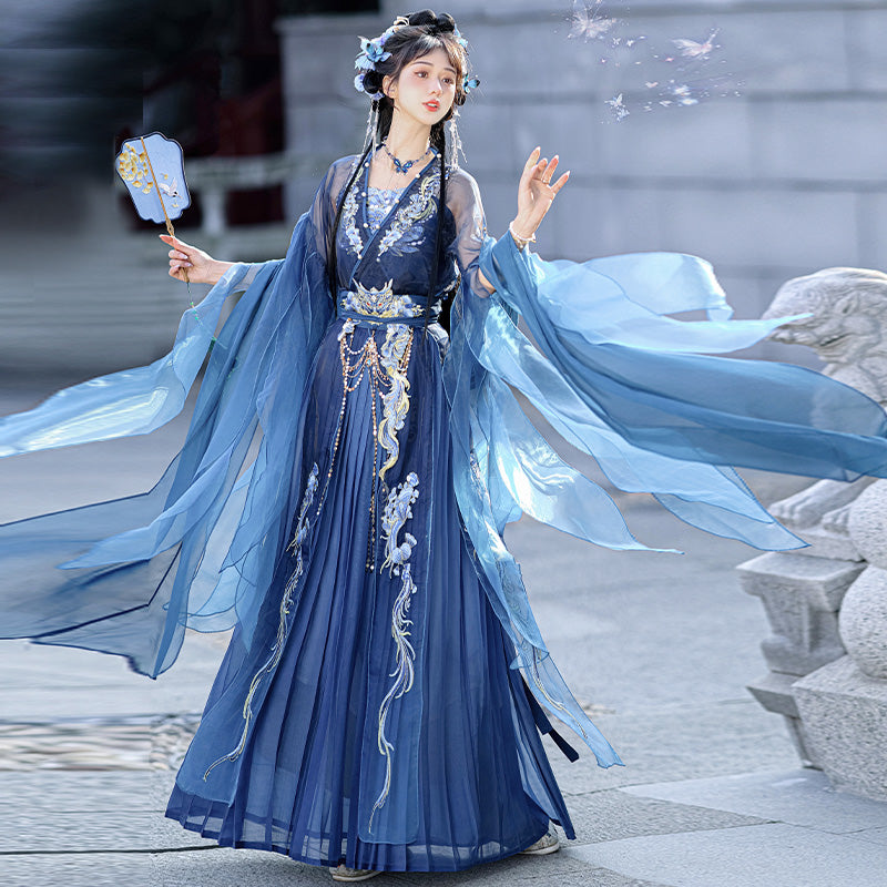 Wei Jin Dynasty Qiyao Ruqun Hanfu | Dragon Queen of the West Sea 西海龙王