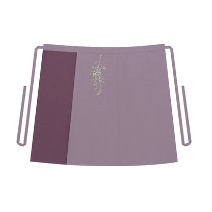 Ming Dynasty Modern Hanfu Long Sleeve Top with Spiral Skirt and Cloud Collar - Falling Wisteria 花落紫藤