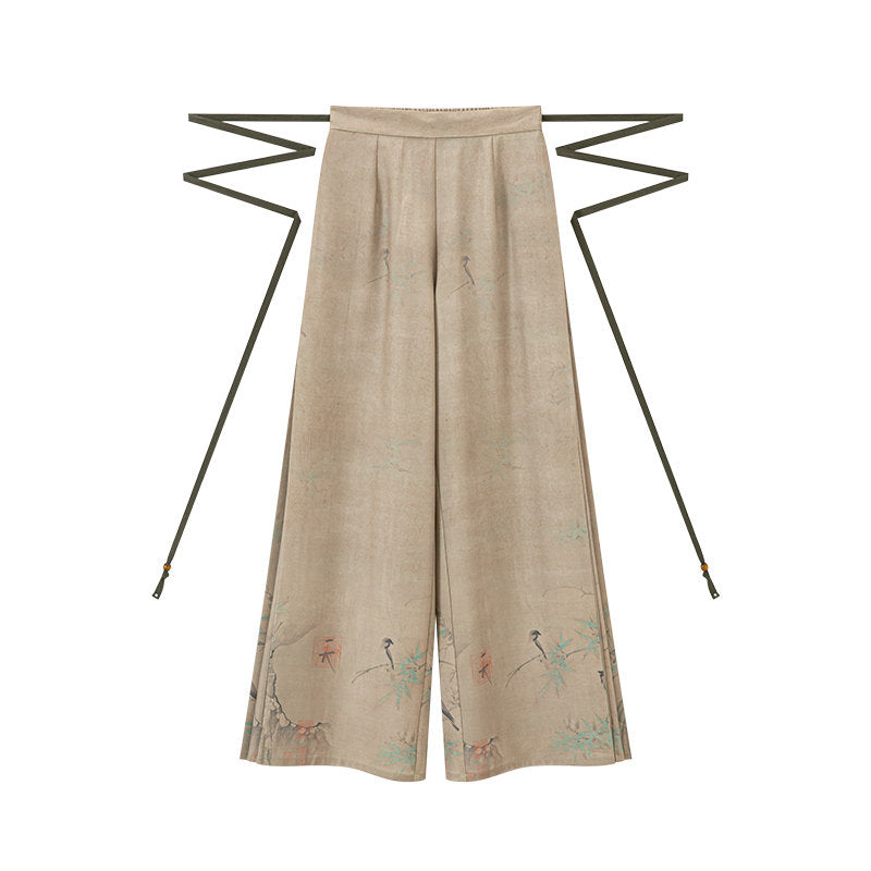 Song Dynasty Modern Hanfu Cardigan with Wide Leg Pants - Yunye 云野 (Preorder)