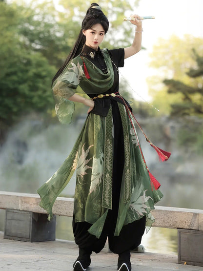 Changli 长离 - Hanfu Inspired Outfit Exotic Style Bloomers & Shirt Set
