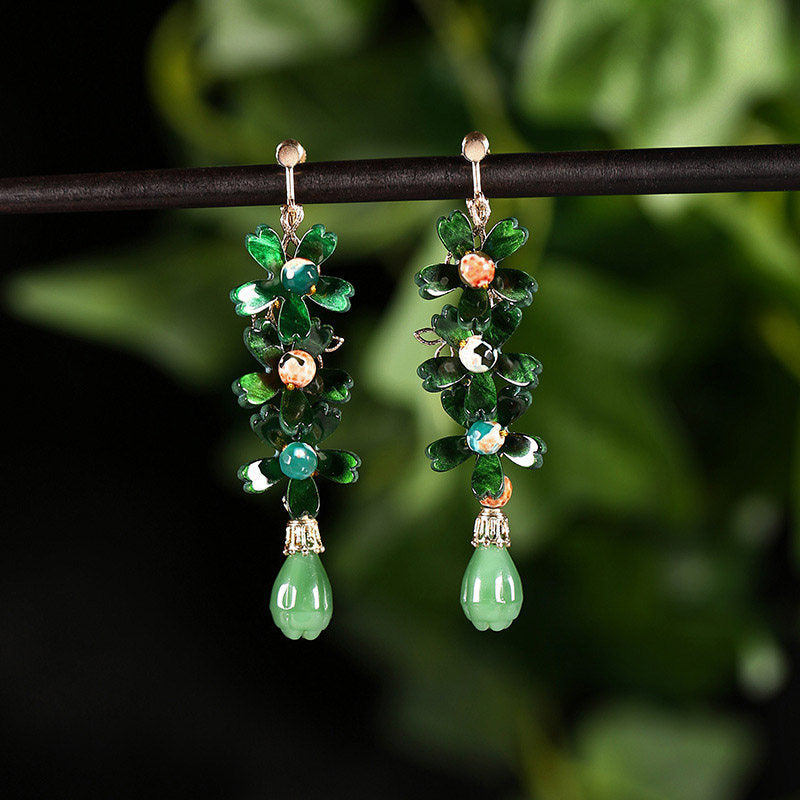 Blooming Emerald Earrings | Cheongsam Jewelry