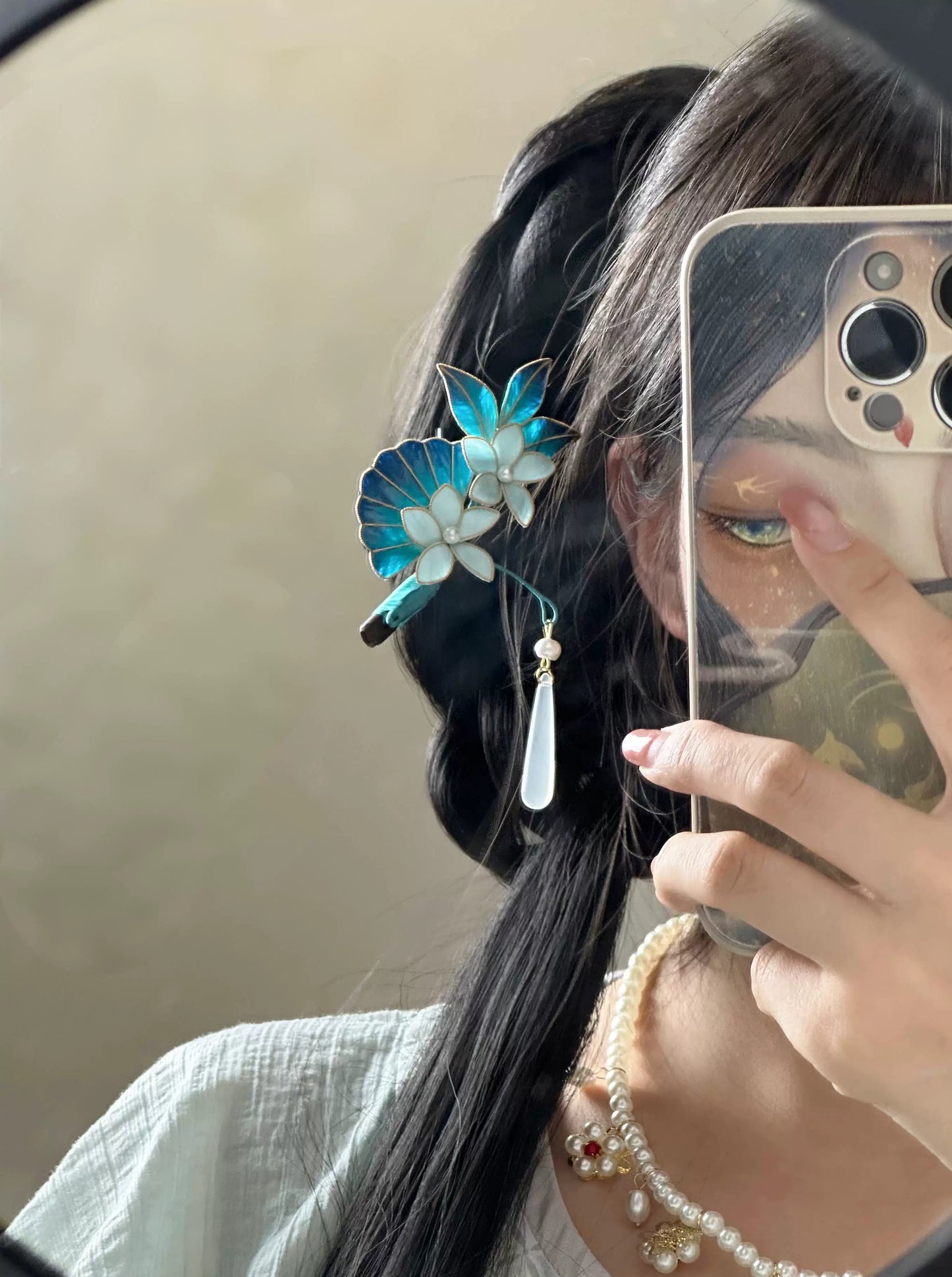 Deep Sea Floral Hair Stick | Traditional Chinese Hair Accessory