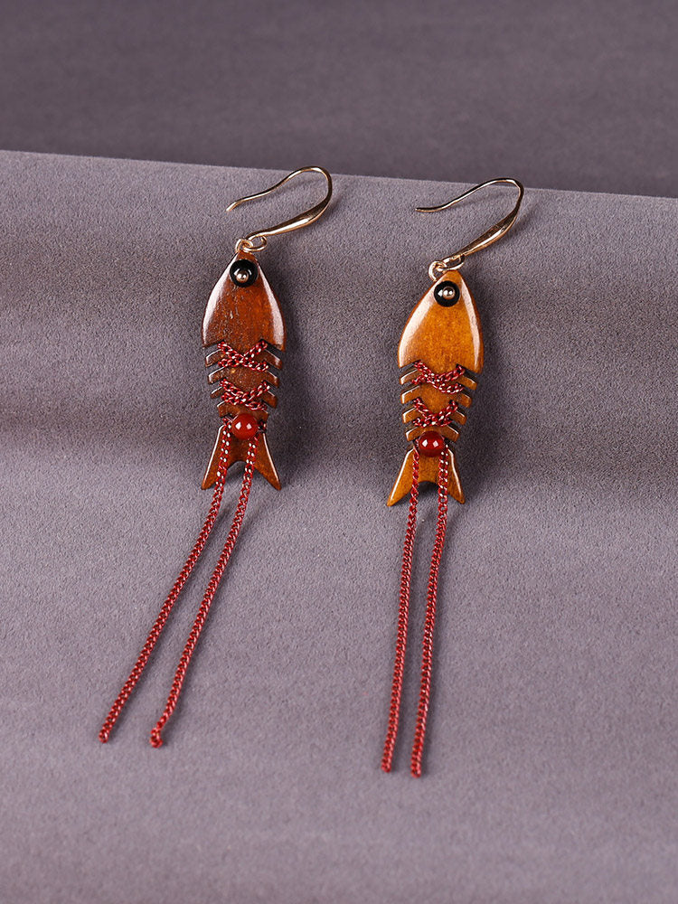Wooden Fish DanglingEarrings | Cheongsam Jewelry