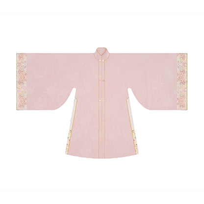 Ming Dynasty Traditional Hanfu Set & Mamian Skirt | Golden Peony Feathers 金丝粉羽