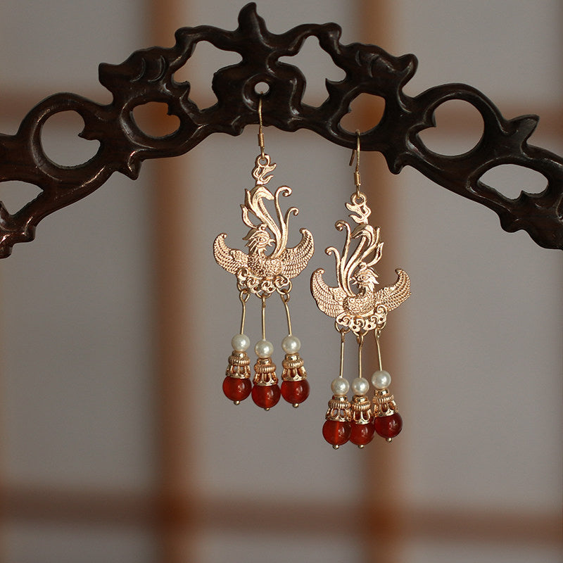 Phoenix Bridal Antique Earrings | Hanfu Jewelry