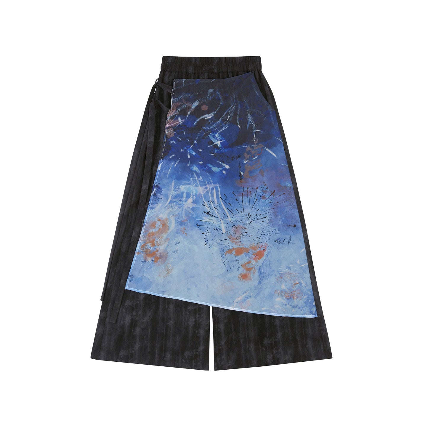 New Chinese Style Cross Collar Cardigan and Wide Leg Pants - Fish and Dragon Dance 鱼龙舞