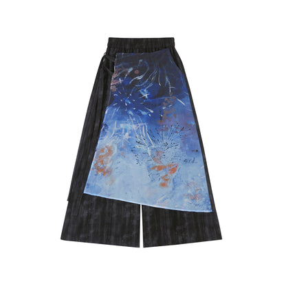 New Chinese Style Cross Collar Cardigan and Wide Leg Pants - Fish and Dragon Dance 鱼龙舞