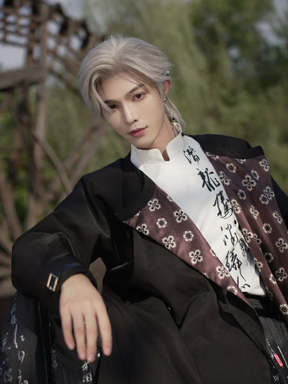 New Chinese Style Modern Hanfu Outfit - Splashing Ink 泼墨书法(Preorder)