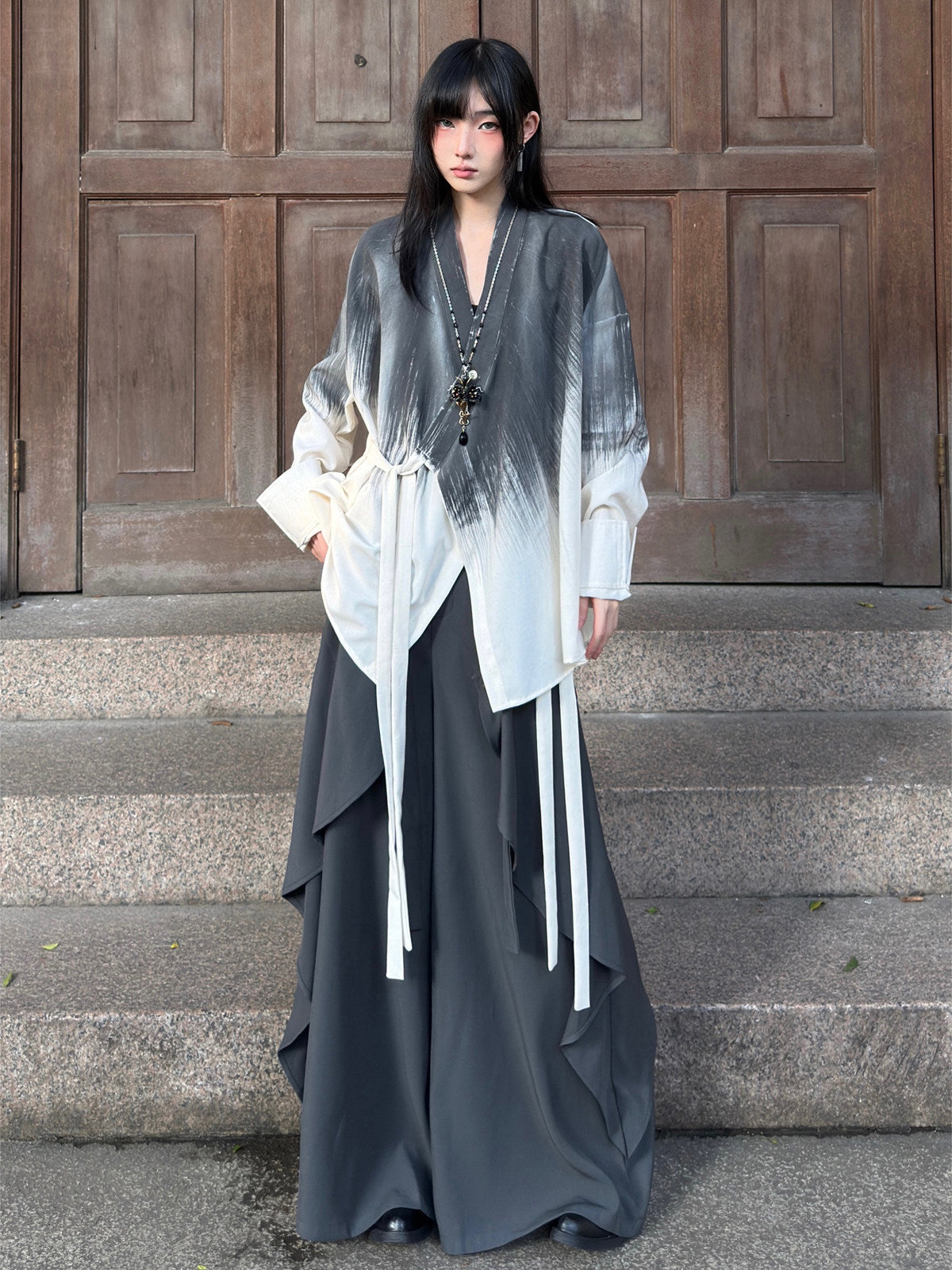 New Chinese Style Tie Dye Long Sleeve Cardigan