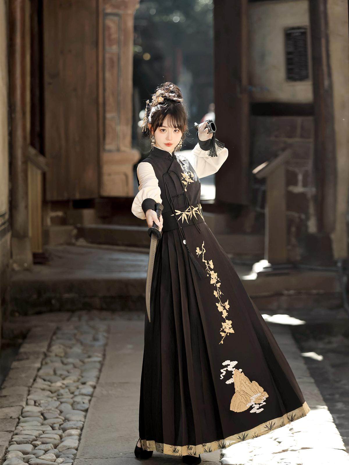 New Chinese Martial Arts Style Chivalrous Hanfu - Yunshan 云山