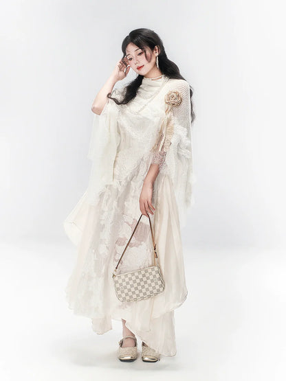 White Moonlight 白月光 - New Chinese Style Light Gold Dress