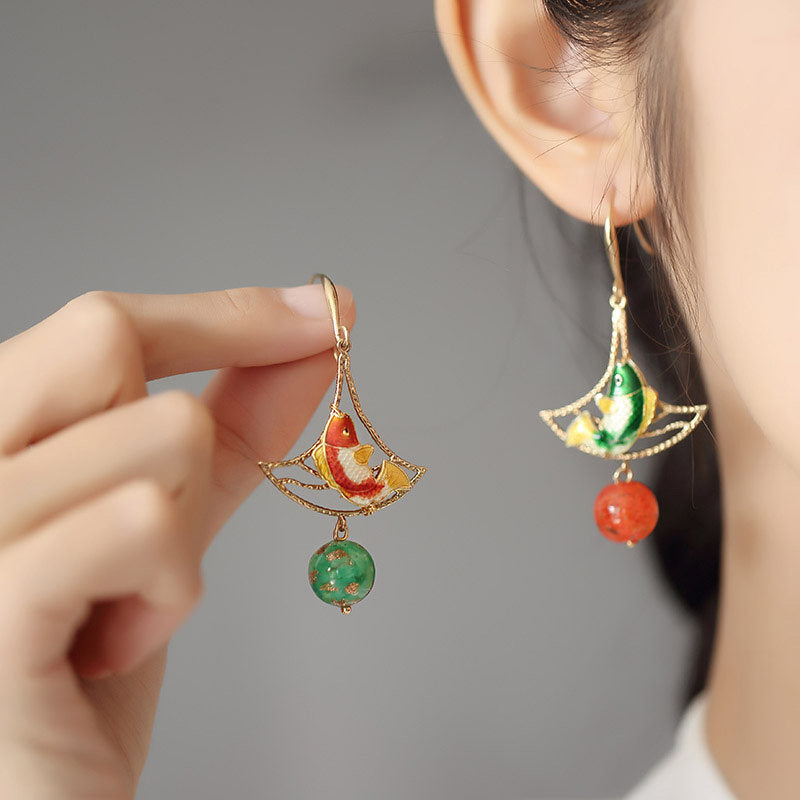Double Blessing Koi Earrings | Cheongsam Jewelry