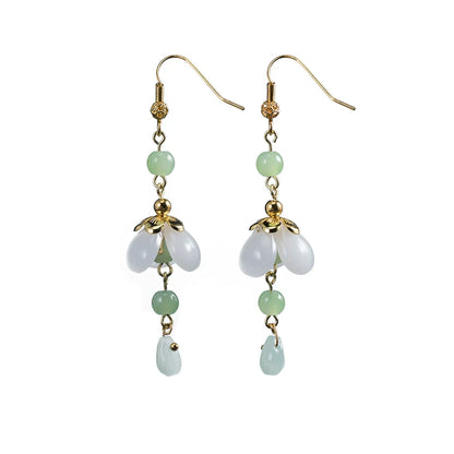 Glass Flowers Earrings | Hanfu Jewelry