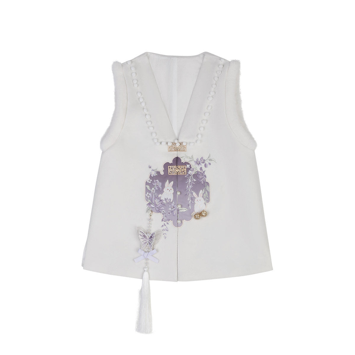 Ming Dynasty Modern Hanfu Pipa Sleeve Top and Short Mamianqun for Autumn and Winter - Velvet Rabbit 绒兔兔