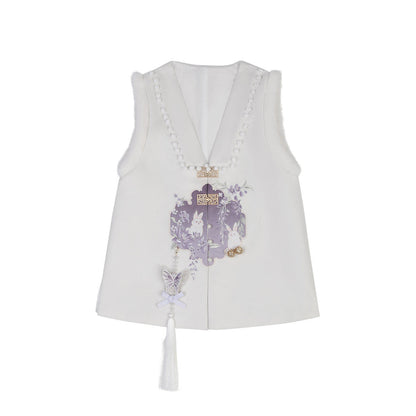 Ming Dynasty Modern Hanfu Pipa Sleeve Top and Short Mamianqun for Autumn and Winter - Velvet Rabbit 绒兔兔