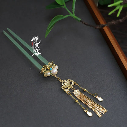 Hanfu Hair Accessories Set: Jade Rinse