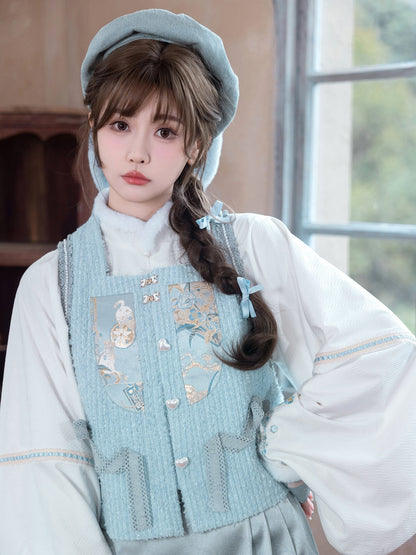 Ming Dynasty Modern Hanfu Bijia and Mamianqun - Sea Salt Cream 海盐奶霜