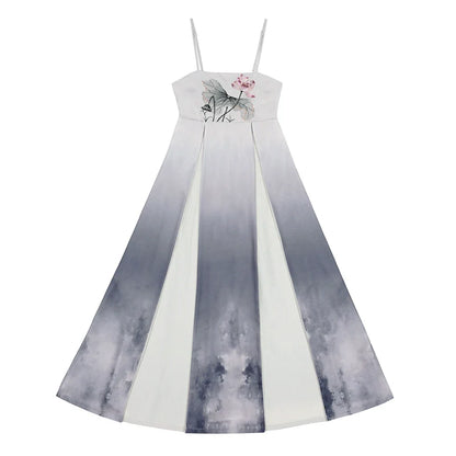 Modern Tang Dynasty Hanfu Slip Dress Set - Wuhefeng 芜荷风 (Preorder)