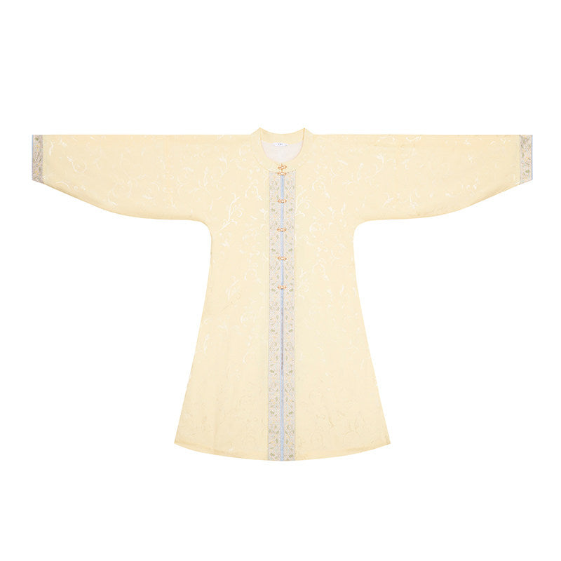 Ming Dynasty Round Neck Long Jacket with Fleece | Mulan 木兰
