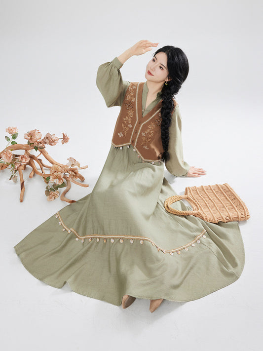 Senwu | New Chinese Style Vest and Dress Set