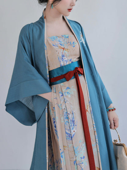 Song Dynasty Modern Hanfu Changgan Temple Beizi and Mamian Dress - Summer Dream 夏梦 (Preorder)